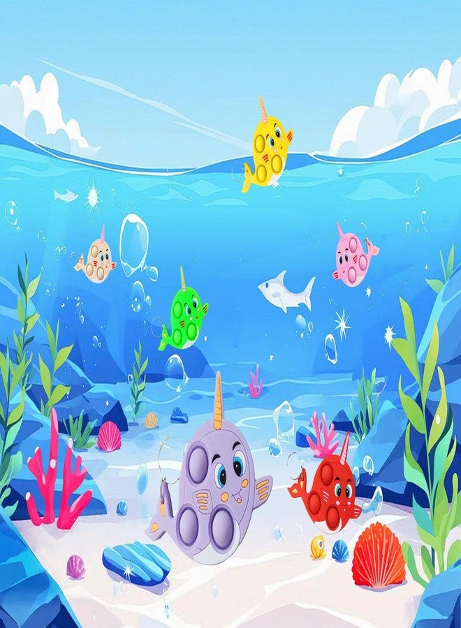 PSDFH 24 Packs Bulk Mini Narwhals Fidgets Toys for Kids Children Classroom Students Gift Prize from Teacher,Ocean Whale Animal Birthday Party Favors - Image 4